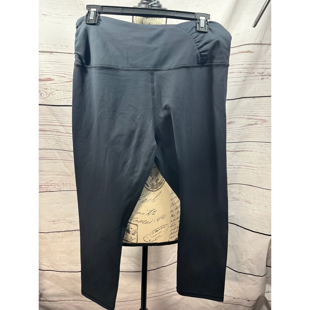 RBX Black Athletic Leggings Cropped Capris Workout Athleisure L‎ G